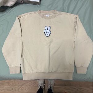 Mickey Mouse Beige Peace Crewneck - S